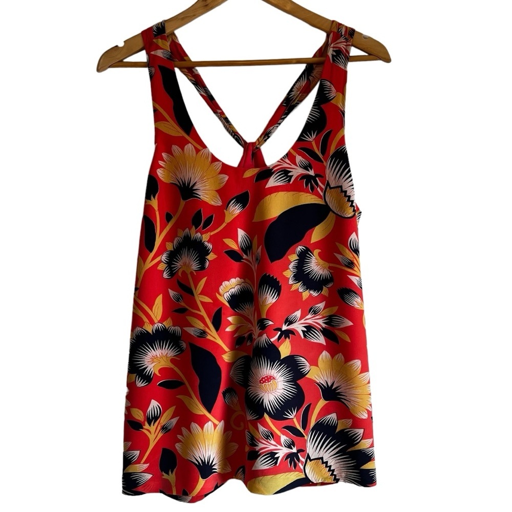 J. Crew silk floral sleeveless loose fit blouse size 12T excellent condition